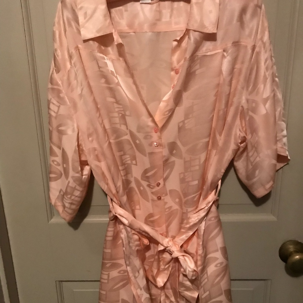 Silk charmeuse smock by Sami peach color